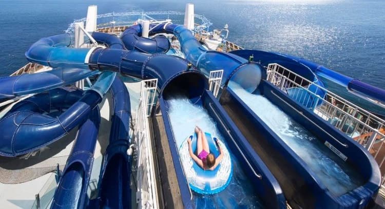 Waterslides on the MSC Meraviglia