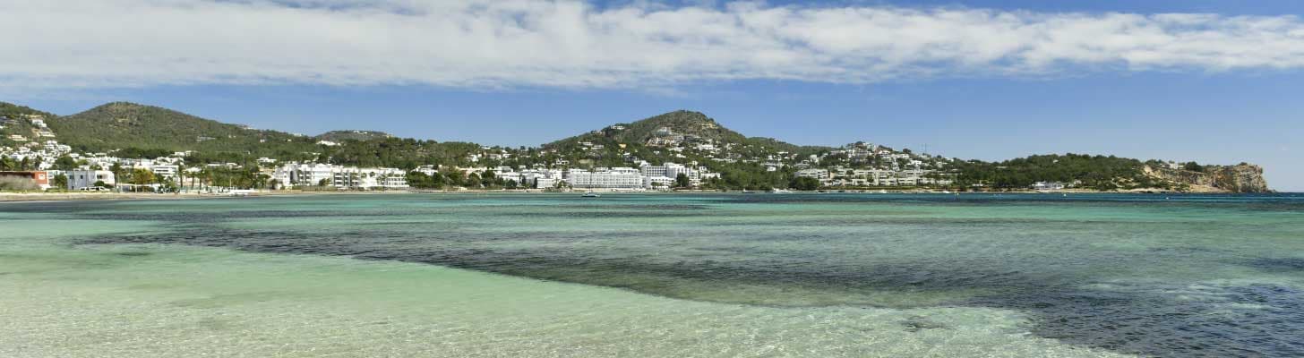Panoramic view of the resort of Talamanca, Ibiza