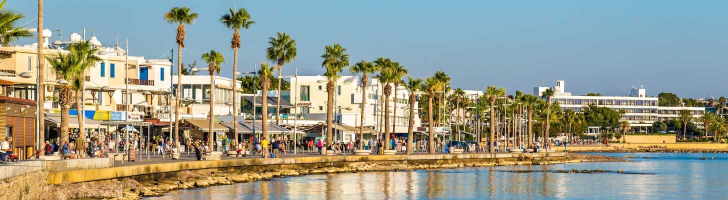 View of the sea front in Paphos, Cyprus