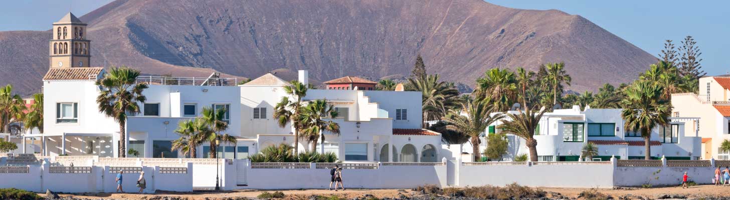 White houses in Corralejo, Fuerteventura